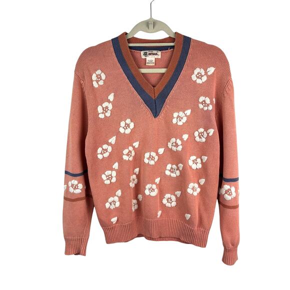 Vintage Antigua Chunky Knit Sweater Cottagecore Cozy Girly – Size M Pastel - Picture 1 of 6